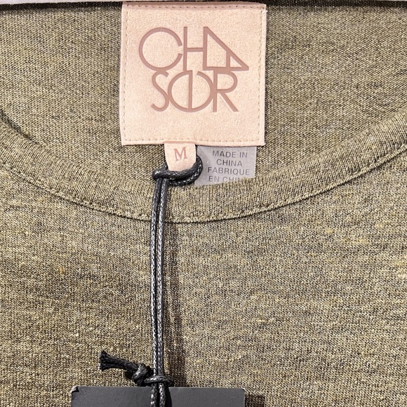 Chaser Khaki Green Mini Drawstring Dress with Ruffle sleeve detail size M - Picture 3 of 7